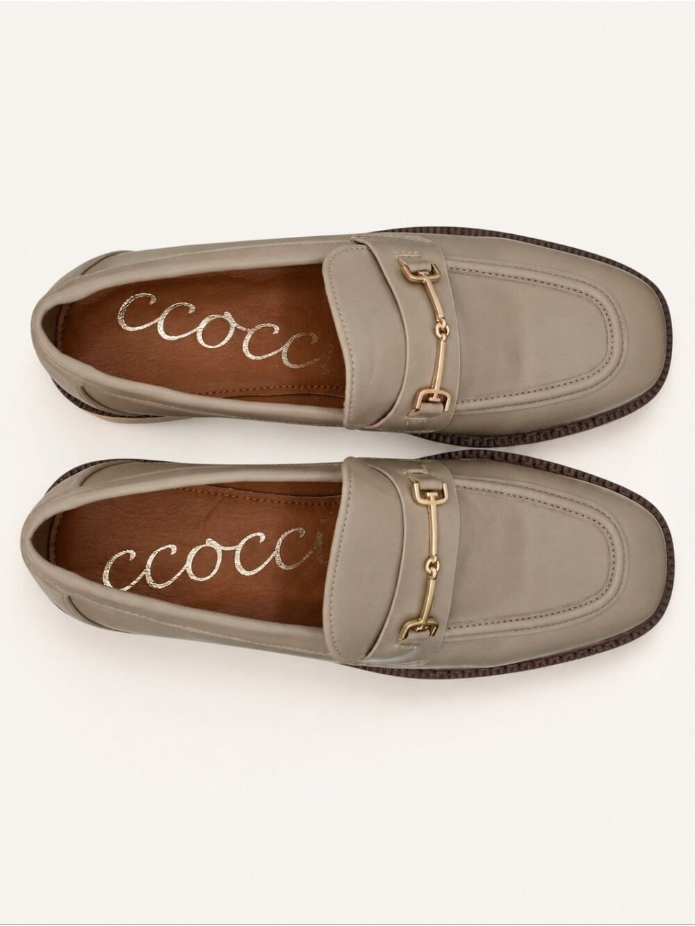 CCOCCI Megan Taupe Horsebit Lug Sole Loafers Size 10 NWOB